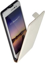Huawei Ascend P7 Lederlook Flip Case hoesje Wit