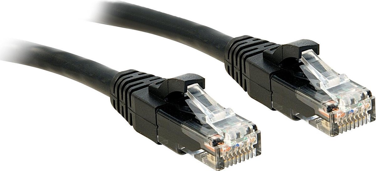 LINDY 48080 RJ45 Netwerkkabel, patchkabel CAT 6 U/UTP 5.00 m Zwart 1 stuk(s)