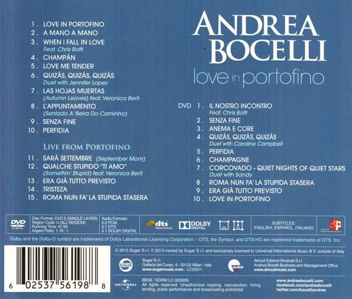 Love In Portofino (Deluxe Edition), Andrea Bocelli Muziek Love In Portofino (Deluxe Edition), Andrea Bocelli Muziek