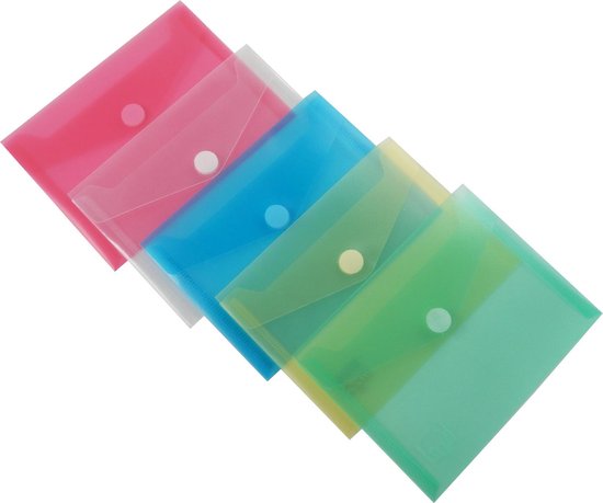 EXXO-HFP # 90953 - Porte-documents A7 - Modèle paysage - Fermeture velcro - Jaune - 10 pièces (1 paquet @ 10 pièces)