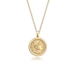 Elli Halsketting Munt Plaatjes Vintage Antiek Trend 925 Zilver verguld