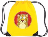 Luipaarden rijgkoord rugtas / gymtas - geel - 11 liter - voor kinderen