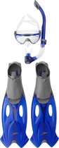Speedo Glide Set (Mask/Snorkel/Fins) Unisex Snorkelset  - Grijs/Blauw  - Maat 39-40