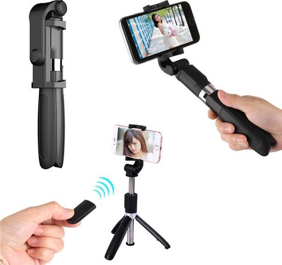 druiven mesh over Selfie Stick Tripod - Statief Smartphone - Universeel - Bluetooth - Zwart -  Incl.... | bol.com