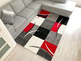 Flycarpets Kristal Modern Vloerkleed - 80x150cm - Rood