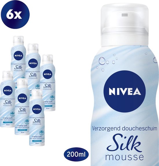 NIVEA Silk Mousse Soft 6 x 200 ml - Voordeelverpakking - DoucheSchuim | bol.com