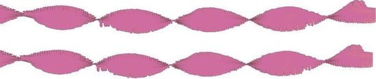 2x Crepe papier slingers 6 meter roze - feestslingers