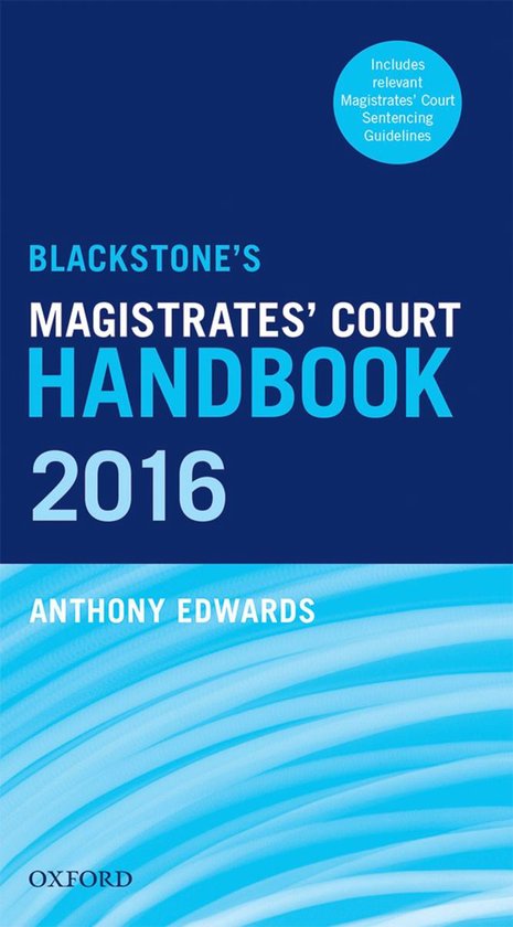 Blackstone's Magistrates' Court Handbook 2016 - cover