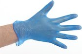 Vinyl handschoenen poedervrij, blauw Large 1 doos a 100 stuks - 65b303 L