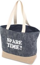 Norländer Jute Canvas Shopper Blauw