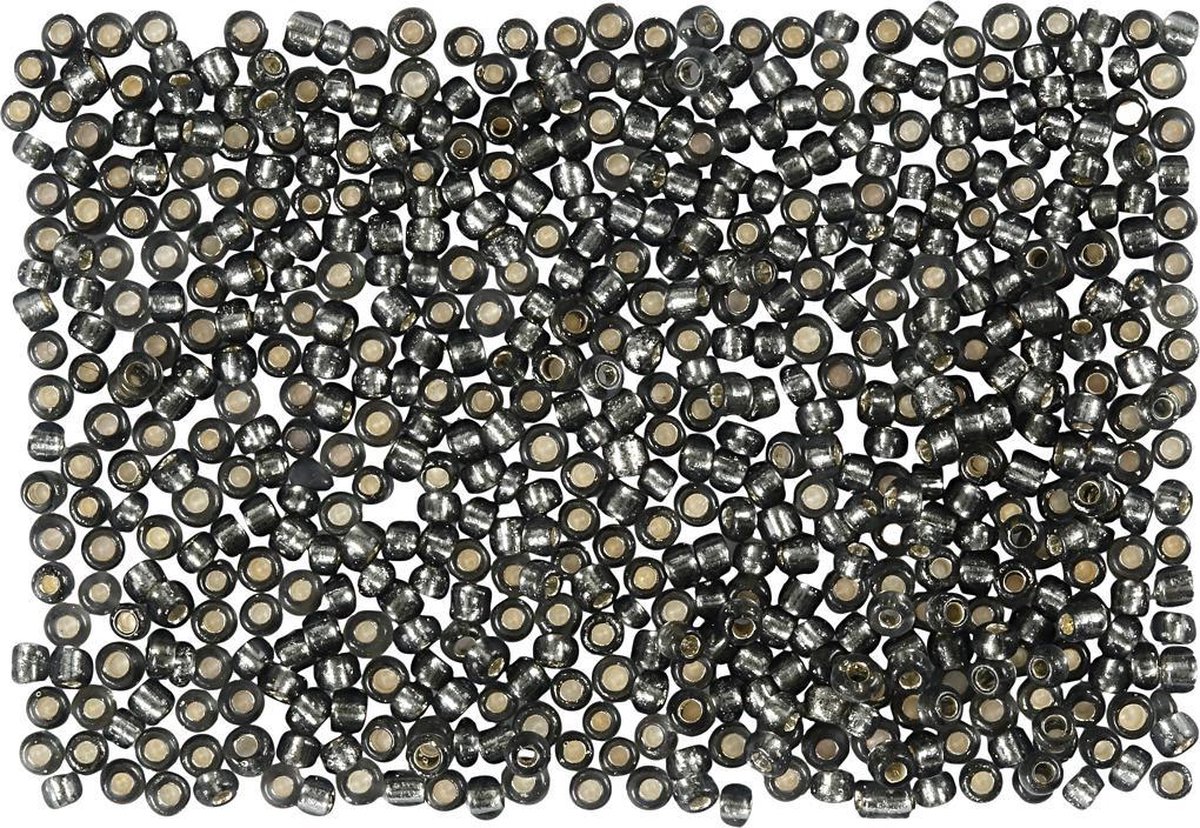 Creativ Company Rocailles, diameter 1,7 mm, maat 15/0, gatgrootte 0,5-0,8 mm, grijsgroen, 500g /1 zakje