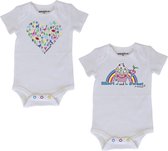 JP DOoDLES Baby Rompertje Maat 80 - Meisje - Set van 2 Stuks