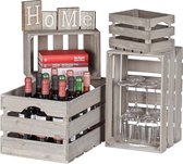 coffret bois relaxdays - boîtes à vin - boîtes de rangement - décoration - 4 tailles différentes