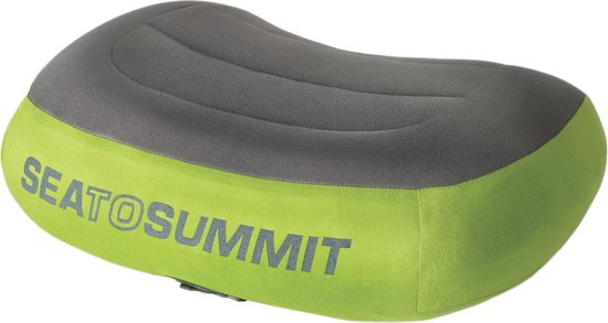 Sea to Summit Aeros Pillow Premium Kampeerkussen - Opblaasbaar Hoofdkussen - Regular - Groen
