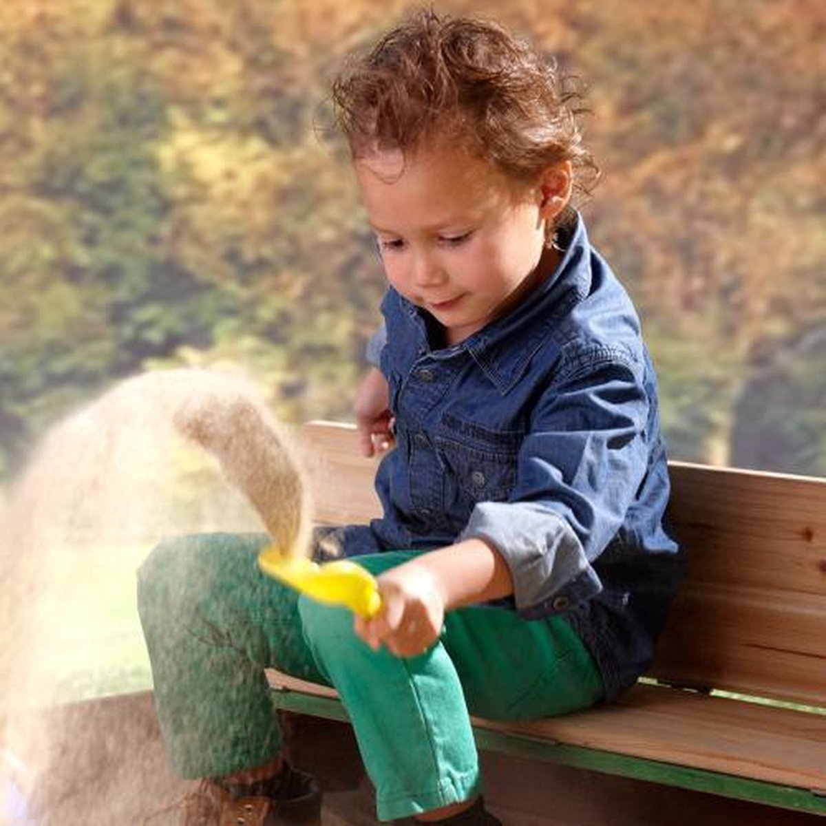 AXI Ella Houten Zandbak in Bruin/Groen - Met Zitbankjes en Deksel - FSC hout - 100x95x20cm - Zandbak voor kinderen — afbeelding 13