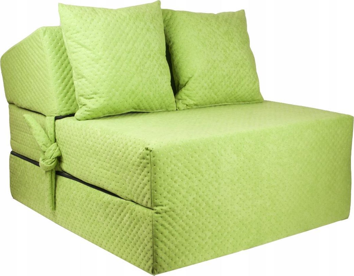 Luxe logeermatras - groen - camping matras - reismatras - opvouwbaar matras - 200 x 70 x 15 - met kussens