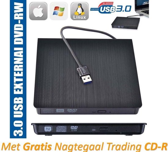 Lecteur / graveur de CD et DVD externe + CD-R gratuit (USB 3.0 portable /  externe... | bol.com