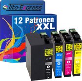 PlatinumSerie 12x inkt cartridge alternatief voor Epson T2711-T2714