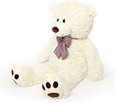 Lumaland - Reuze XXL Teddybeer - pluche knuffelbeer - knuffelbeest - 120 cm - Beige