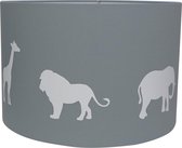 Hanglamp Roozje - Jungle dieren silhouette grijs wit - 30cm