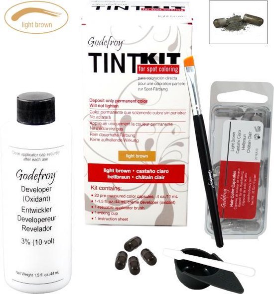 Godefroy Professional Eyebrow Tint Kit Light Brown (20 Toepassingen) bol