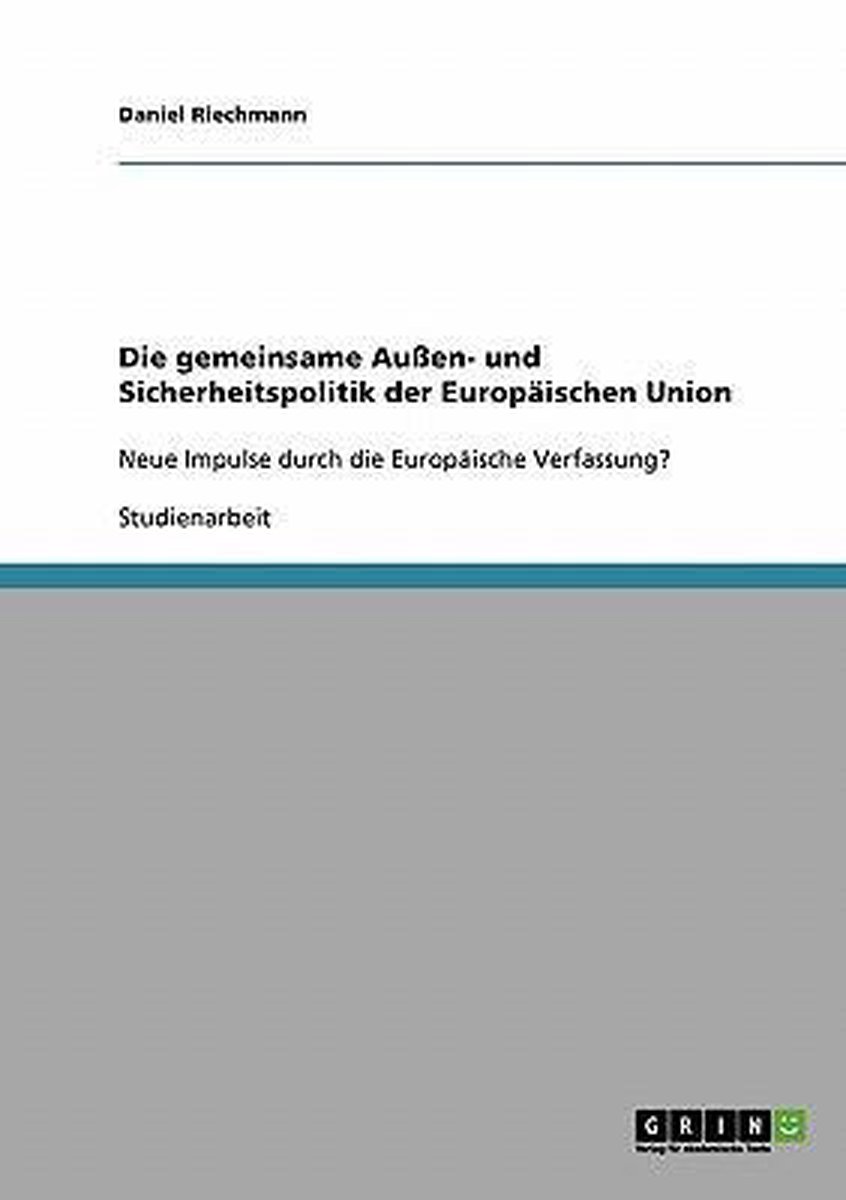 Bol Com Die Gemeinsame Aussen Und Sicherheitspolitik Der Europaischen Union