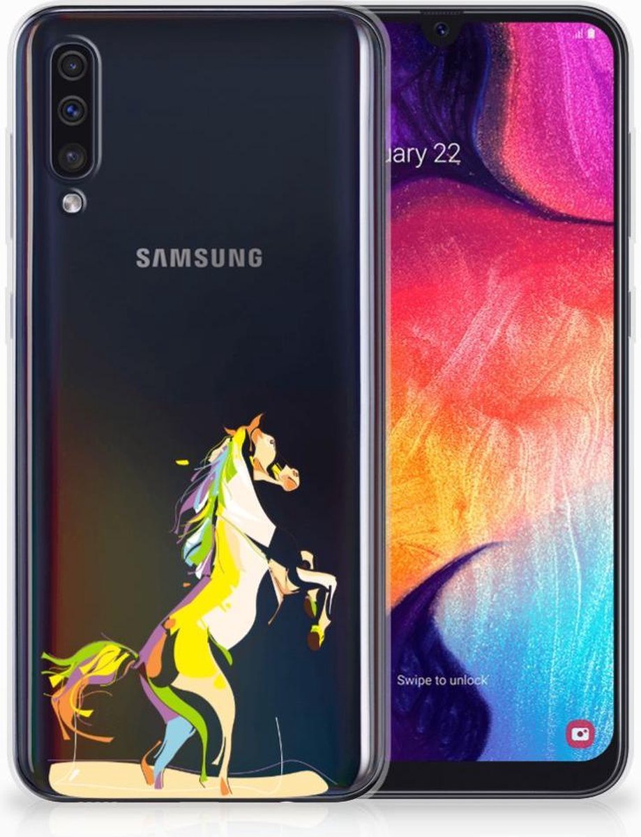 Samsung Galaxy A50 Telefoonhoesje met Naam Horse Color