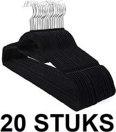 Nancy's 20 Plastic Zwarte Kledinghangers - Hangers Voor Kleding