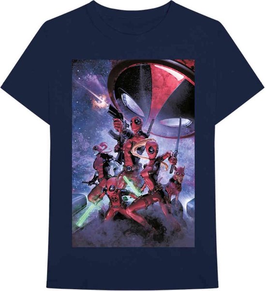 Marvel Deadpool Heren Tshirt -XXL- Deadpool Family Blauw