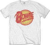 David Bowie - Vintage Diamond Dogs Logo Heren T-shirt - M - Wit
