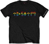 Pink Floyd Heren Tshirt -L- Dark Side Prism Initials Zwart