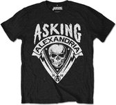 Asking Alexandria - Skull Shield Heren T-shirt - M - Zwart