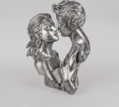 Man - Vrouw - Beeld - Zilver - Wit - 29x23x14cm - Liefde