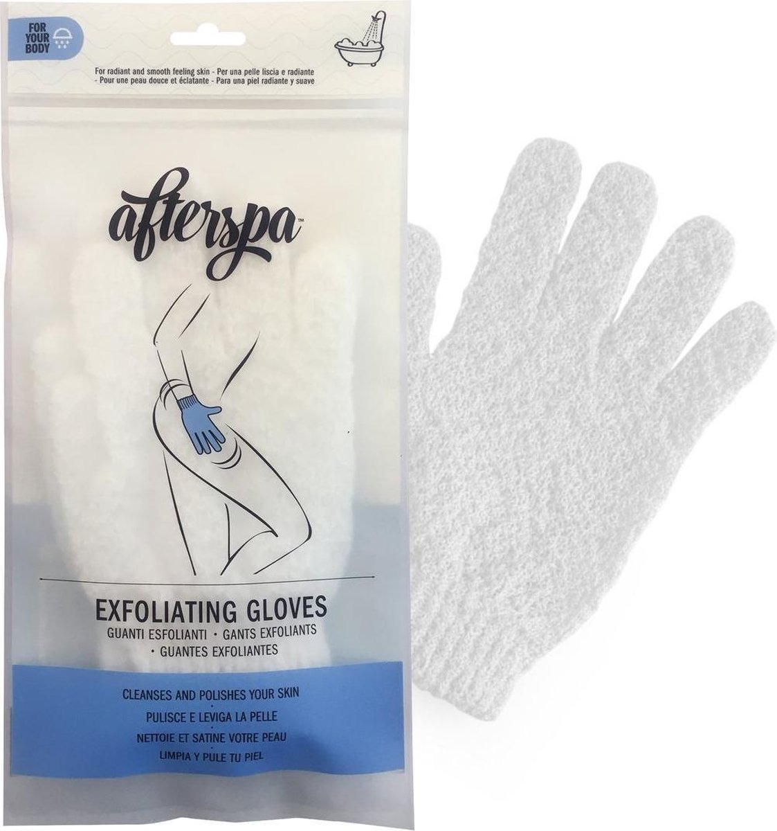 Afterspa Exfoliating Gloves Peelingová Rukavice White 1 Pár