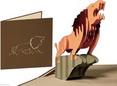 Popcards popupkaarten – Grote Stoere Leeuw Simba Lion King Dieren Verjaardag Felicitatie Pensioen Vaderdag pop-up kaart 3D wenskaart