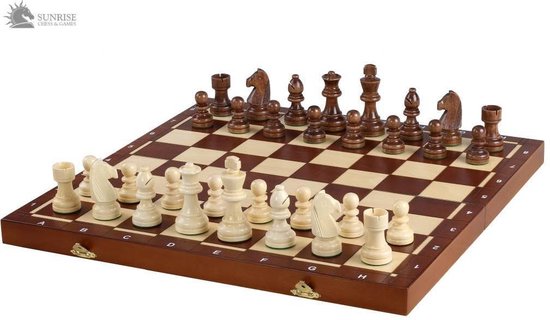Sunrise- 3 in – schaken dammen backgammon – luxe schaakspel schaakbord | Games