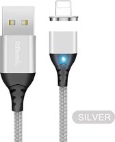 DrPhone Echo Series - 2 Meter - Zilver - Magnetische Kabel geschikt voor iPhone/iPad Lightning kabel - 3A - Snellader
