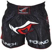 Punch Round NoFear Muay Thai Kickboks Broek Zwart Rood XXS = Jeans Maat 26 | 6 t/m 8 Jaar