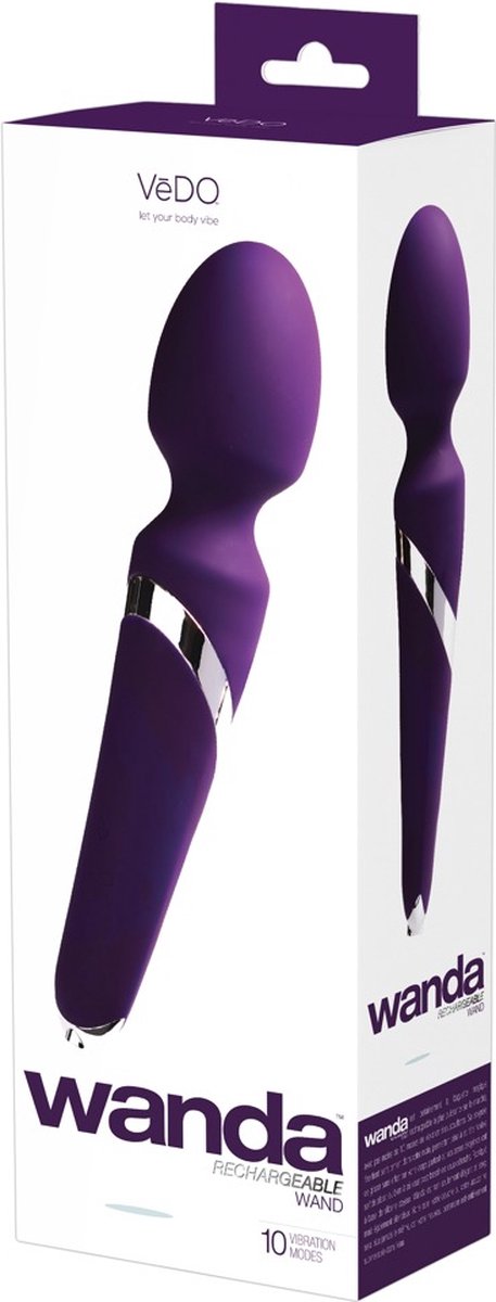 Vedo – Siliconen Massager Flexibele Kop voor Clitorale Stimulatie Oplaadbaar – 23.9 cm – Paars