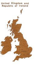 MiMi Innovations Luxe Houten Landkaart - Muurdecoratie - United Kingdom and Republic of Ireland - 106x61 cm/41.7x24 inch - Bruin