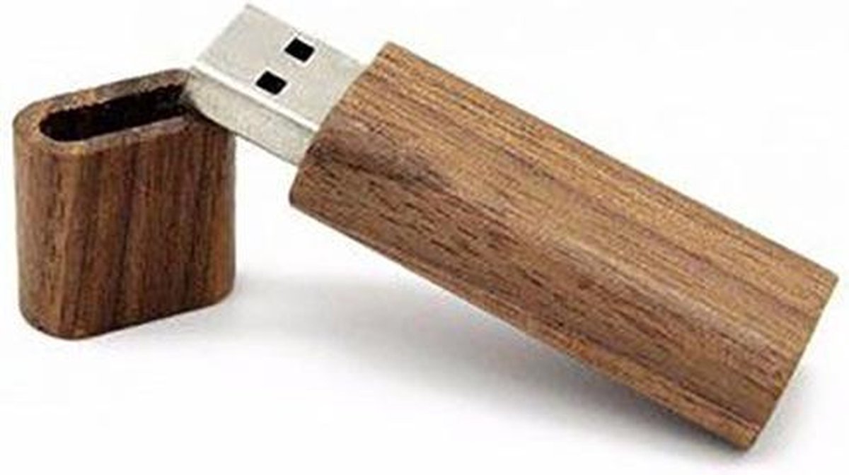 Walnoot hout usb stick 128MB -1 jaar garantie – A graden klasse chip