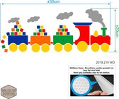 Trein met blokken muursticker, raamsticker