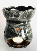Oliebrander zwart keramiek 12cm Aromabrander voor geurolie of wax smelt