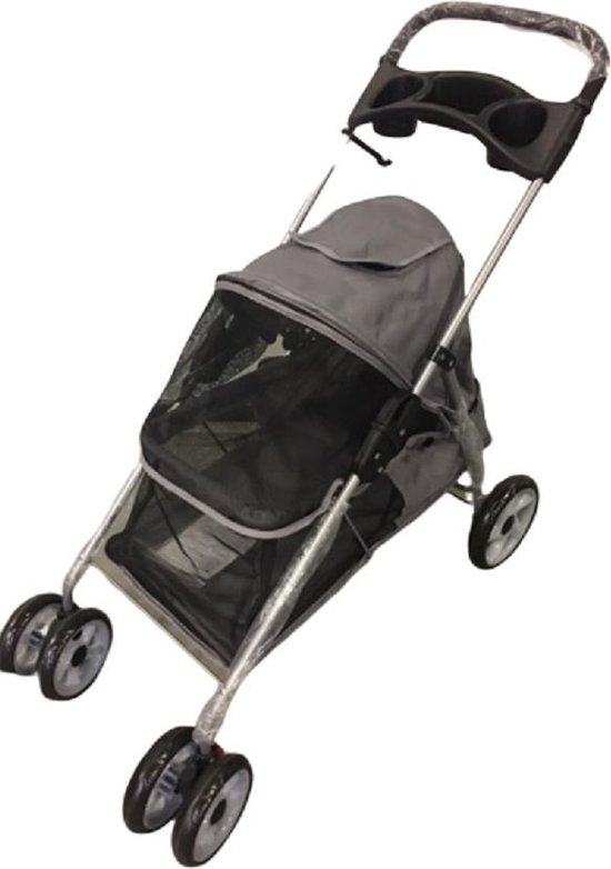 Foto: Topmast hondenbuggy buggie 4 wielen antraciet 94 x 46 x 91 5 cm