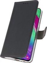 Wallet Case Hoesje voor Samsung Galaxy A40 Zwart + Screenprotetor