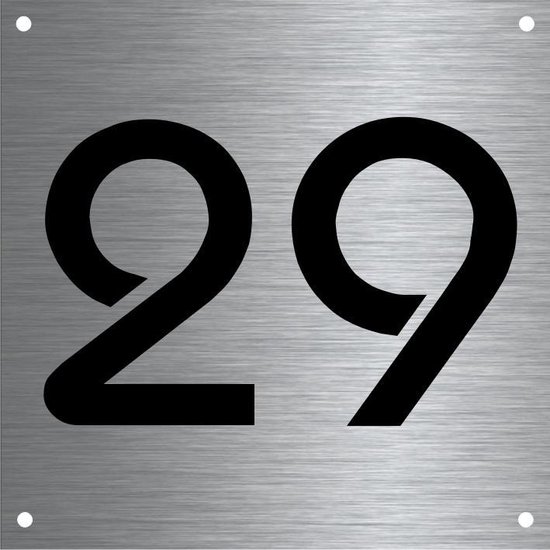 in plaats daarvan Trappenhuis dorst RVS huisnummer 12x12cm nummer 29 | bol.com