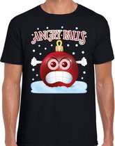 Fout Kerst shirt / t-shirt - Angry balls - zwart voor heren - kerstkleding / kerst outfit XL (54)