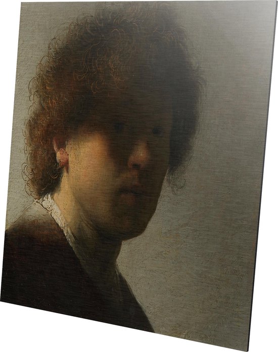 Zelfportret van Rembrandt | Rembrandt van Rijn | Aluminium | Schilderij | Wanddecoratie | 40 x 40