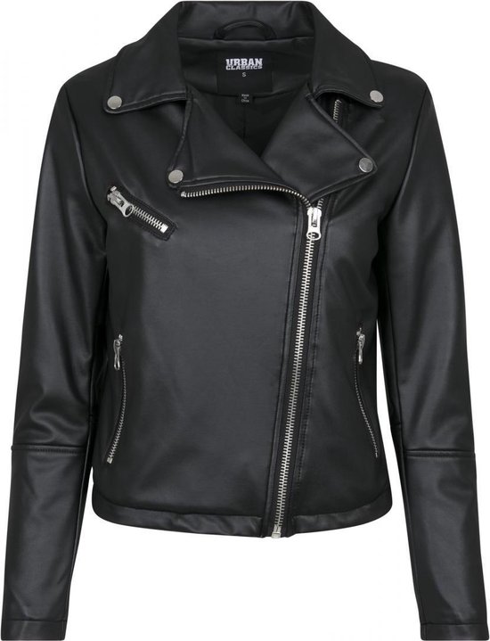 Nauwgezet Thespian Samenwerken met Dames Faux Leather Biker Jacket | bol.com