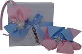 Jessidress Giftbox Meisjes Elegante Feestelijke Set van Haar Diadeem met Haar elastiek met pompom